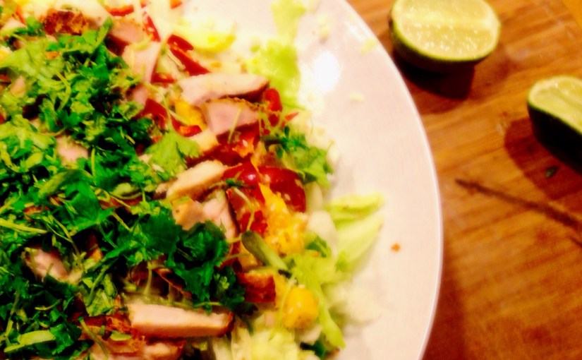 Thai (biff,svin,kylling,scampi) salat