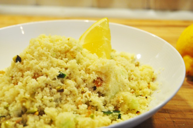 nord-afrikansk inspirert kjøttboller, cous-cous, geitemelk, pistasj, rosiner_cous-cous
