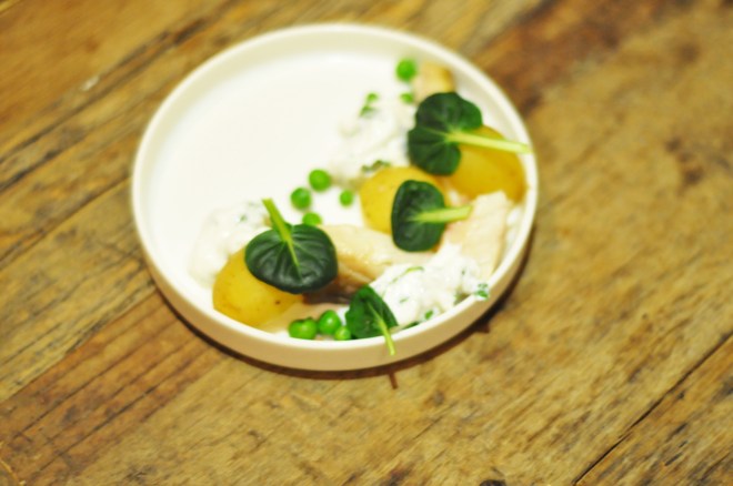 røkt makrell med poteter, erter, rømme2